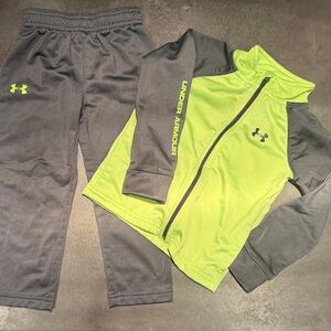 Under Armour Kids' Lime Green and Gray Jogger Set